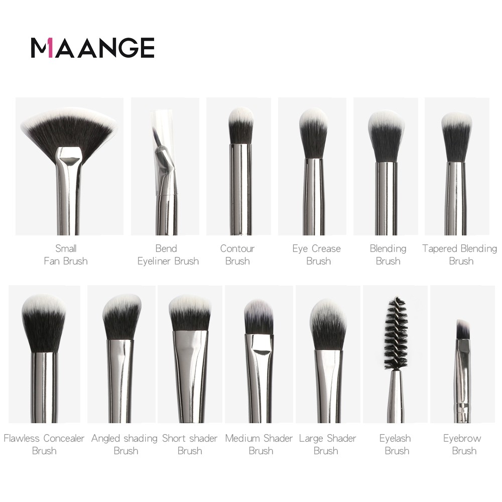 Set 12 Cọ Trang Điểm Mắt MAANGE Chuyên Nghiệp