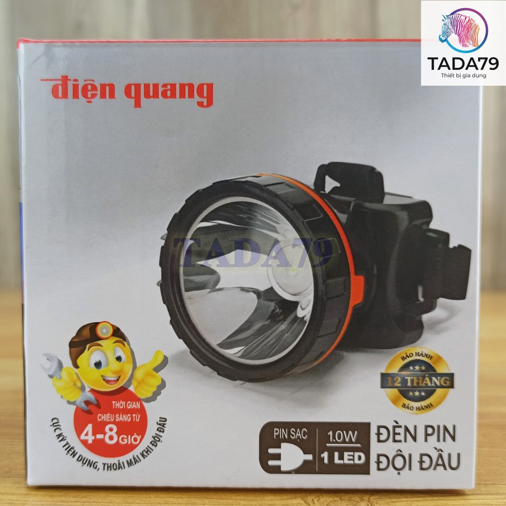 Đèn pin đội đầu Điện Quang, bảo hành 1 năm, ĐQ PFL13 R BLO ( Pin Sạc, 1W )