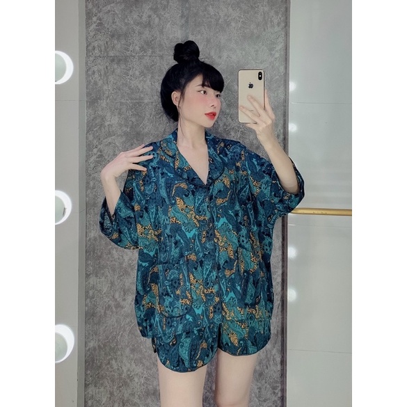 Big Size-Bộ Pijama Cánh Dơi Áo Cộc Quần Đùi