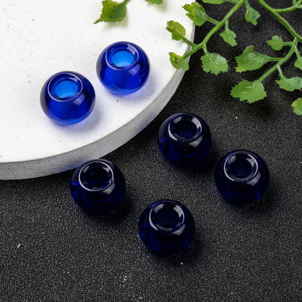 10-20 Hạt Xâu Xỏ Lỗ Lớn Màu Xanh Hoàng Gia 15x10mm: 5mm