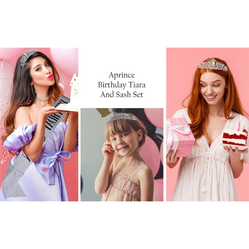 Dây Thắt Lưng Và Vương Miện Công Chúa Thời Trang Trang Trí Tiệc Sinh Nhật Cho Bé Gái