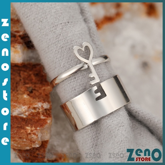 Nhẫn cặp chìa khóa ổ khóa N10, chất liệu hợp kim không gỉ