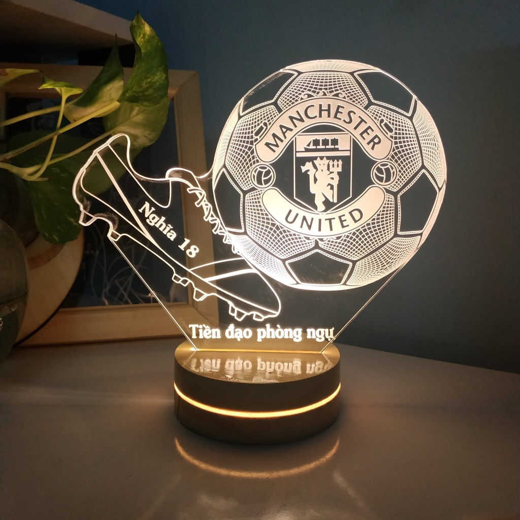 Đèn Led 3D | Manchester United |Decor bàn học | Decor bàn làm việc | quà tặng sinh nhật | có khắc tên theo yêu cầu