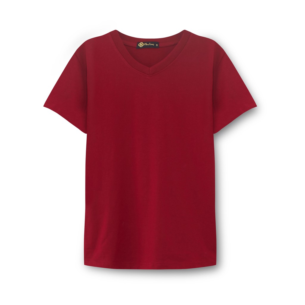 Áo thun Cổ TIM nam - Basic TEE - HOA LONG (Đỏ đô)