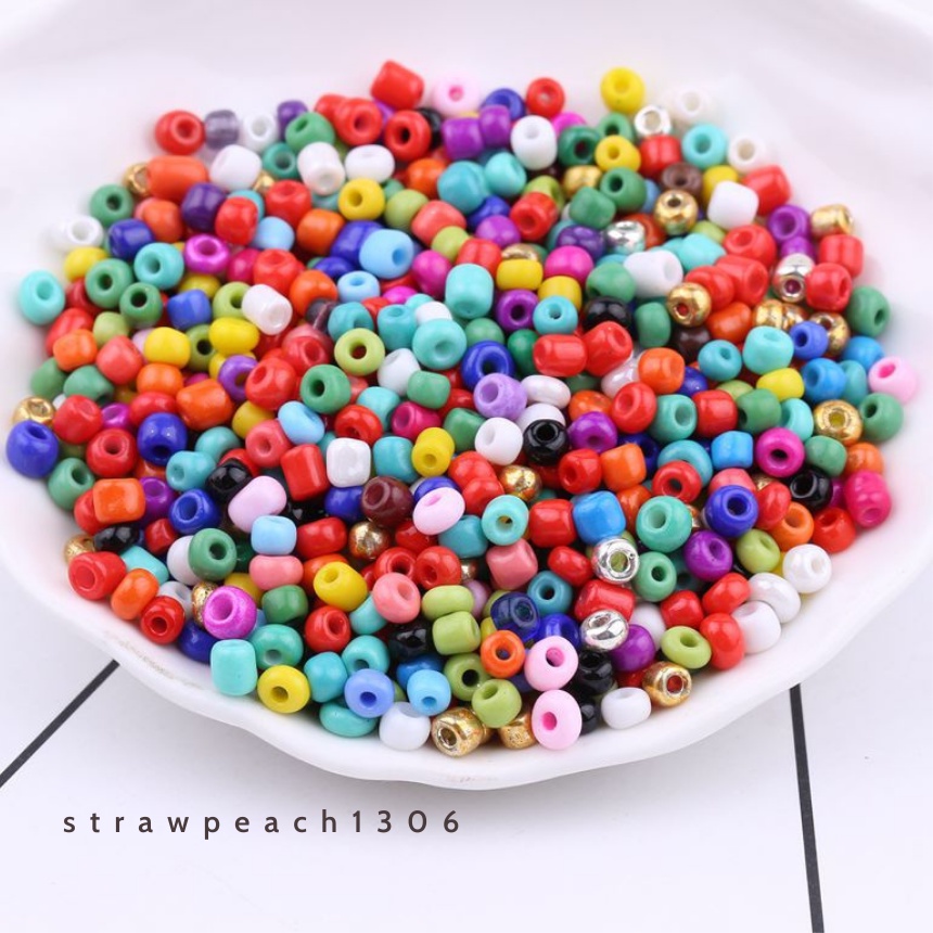 Hạt cườm màu 2mm, 3mm, 4mm xỏ lỗ 2 đầu làm vòng tay, phụ kiện, diy, thủ công - strawpeach1306 | BigBuy360 - bigbuy360.vn
