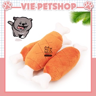 Đồ chơi đùi gà nhồi bông phát ra âm thanh thú vị cho chó mèo | vie petshop