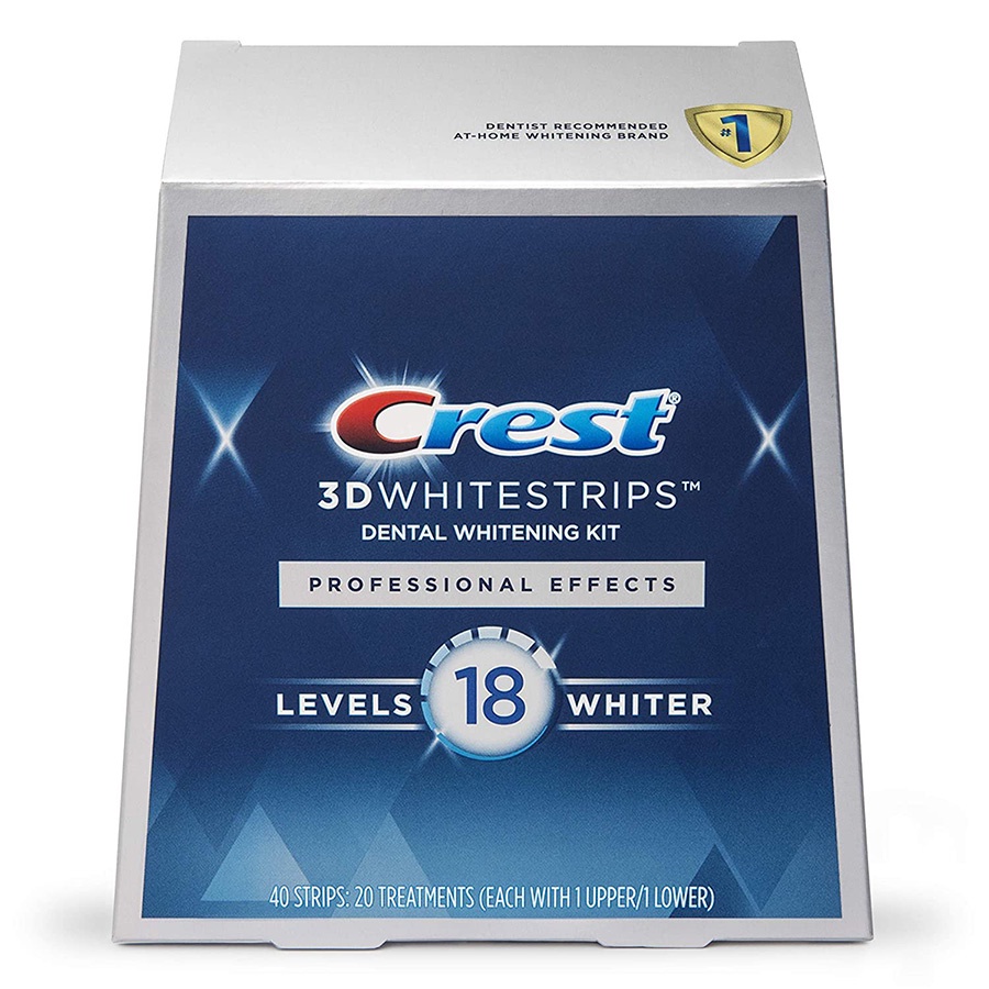 Miếng dán trắng răng siêu tốc Crest 3D WhiteStrips hàng chính hãng. Tăng khả năng trắng bóng răng 12 tháng