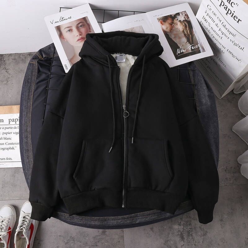 Áo khoác Hoodie Zip lót lông dày dặn siêu ấm