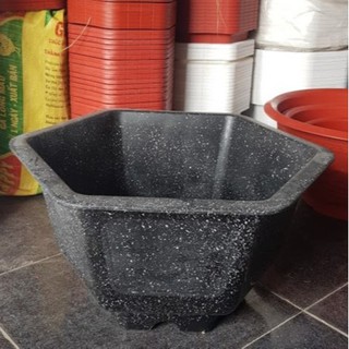 Chậu nhựa lục giác giả đá FAC580 ( phủ bì 58cm x cao 36cm) - Chậu nhựa trồng cây