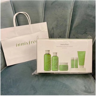 Bộ Dưỡng Trà Xanh Phục Hồi Da Mụn Innisfree Green Tea Balancing Skin Care Trio Set EX