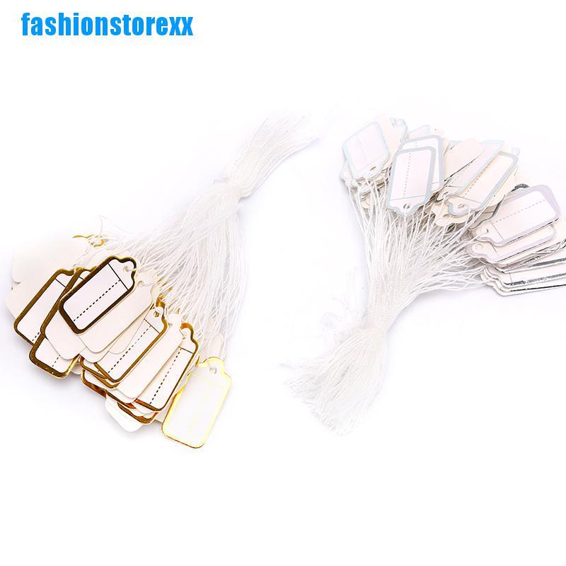 Set 200 Thẻ Giấy Hình Chữ Nhật Trơn Ghi Giá Tiền Trang Sức