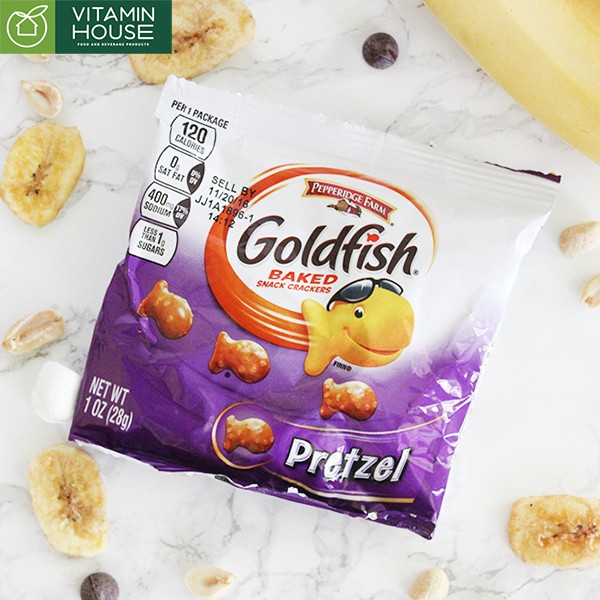 Bánh Cá Goldfish Phô Mai Truyền thống Vanila Pretzel Mỹ 26 - 37g [Vitamin House]