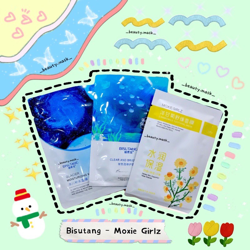 ☄️ Bộ 3 mặt nạ cấp ẩm nước dưỡng da nội địa Trung - nhà Bisutang và Moxie Girlz (hàng có sẵn ) ☄️