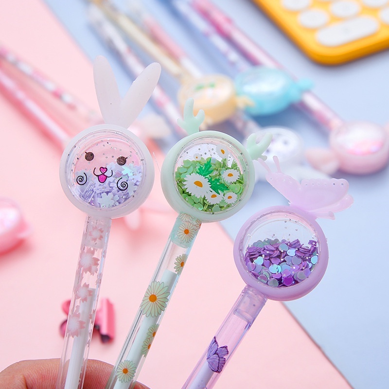 Bút Gel mực đen ngòi 0.38mm chống muỗi họa tiết hoạt hình đáng yêu