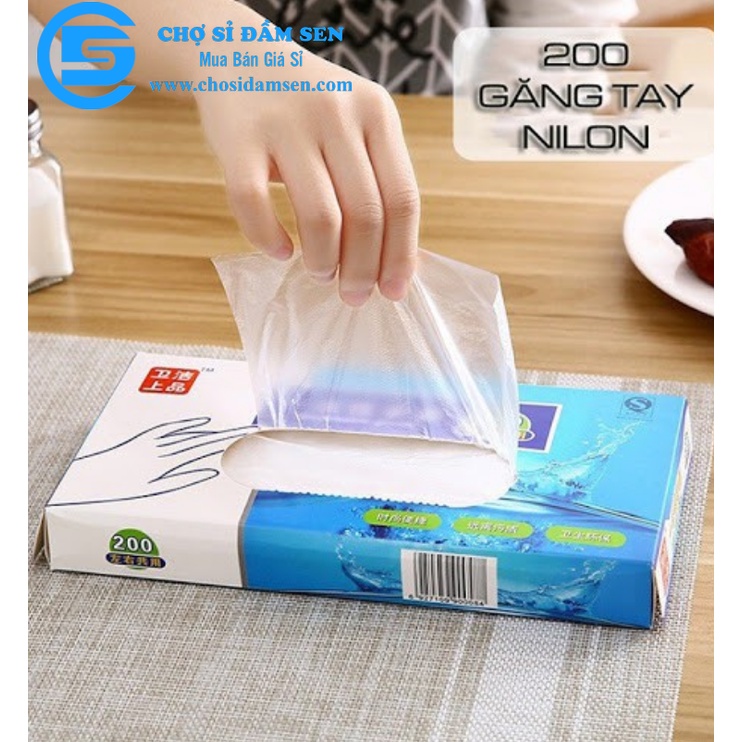 Hộp 200 Bao Tay Nilon sử dụng 1lần đa năng tiện dụng.Bao tay Nilon siêu dai làm bếp, chế biển thực phẩm G272-BaoTayNilon