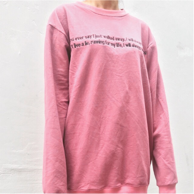 SWEATER UNISEX THÊU PINK