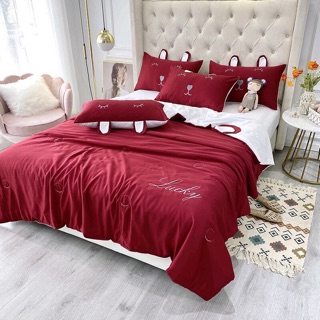 Bộ Chăn Ga Gối Cotton Lụa Tai Thỏ Chất Đẹp