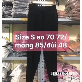 Quần Tây Baggy Đen Lưng Cao Basic có size BC80