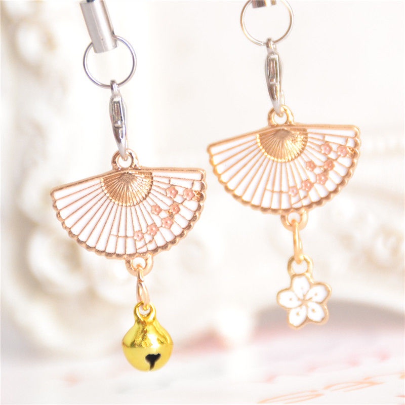 Điện thoại di động Pendant Dễ thương Vintage hợp kim nhỏ Fan Bell Điện thoại di động Pendant Couple Pendant Phụ kiện
