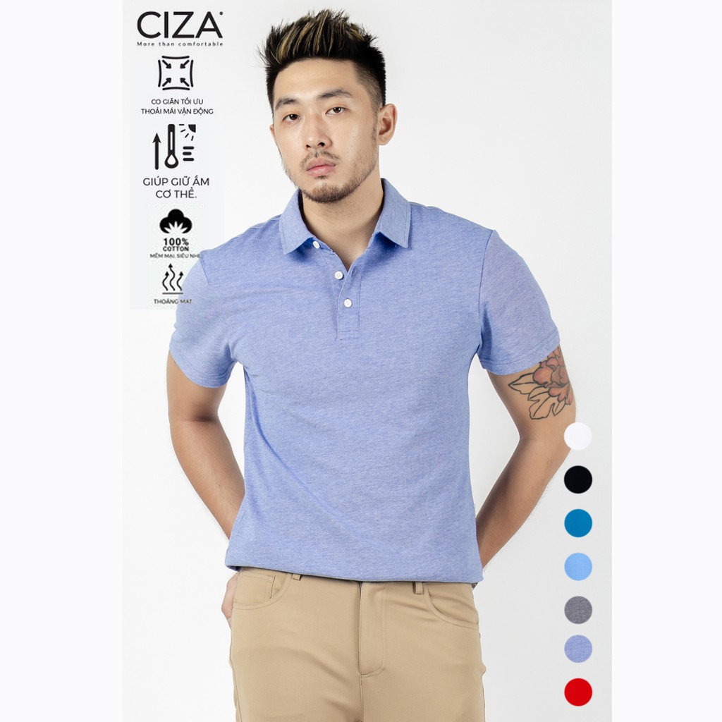 Áo phông polo nam đẹp cao cấp vải cotton thượng hạng co giãn 4 chiều thấm hút mồ hôi CIZA APNS11