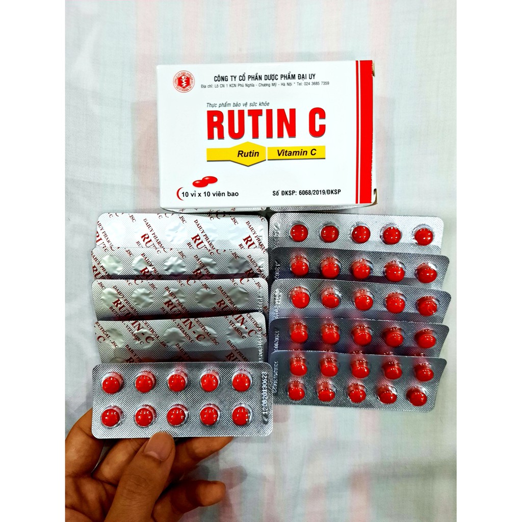 Rutin C Đại Uy - Tăng cường tính bền mạch máu, hỗ trợ giảm chảy máu chân răng, xuất huyết dưới da