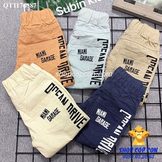 Quần lửng linen in hình cho bé trai (25-40kg)