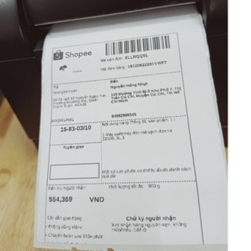Tem nhiệt 75x100 - DECAL nhiệt 7.5x10cm in nhãn, in vận đơn nhiệt thường
