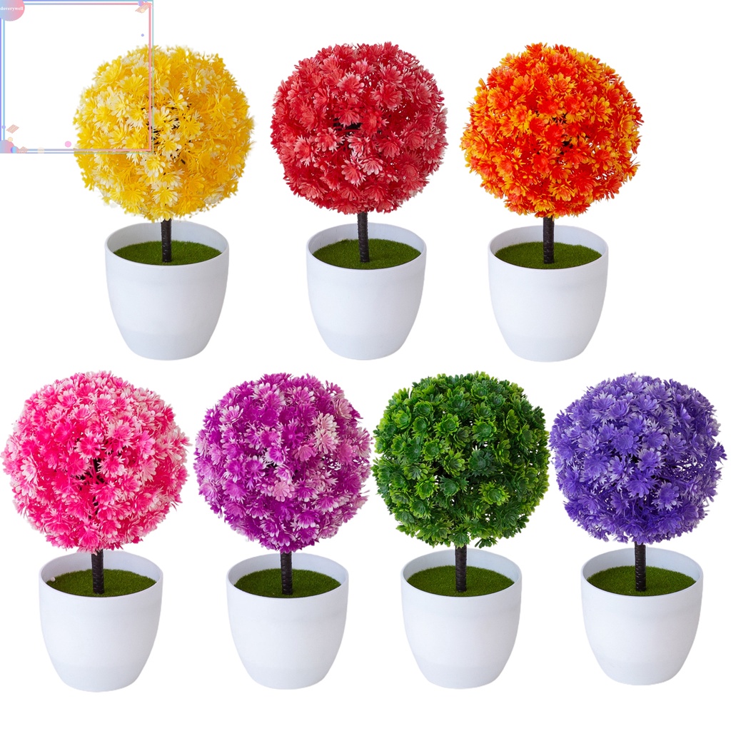 Chậu cây bonsai giả nhiều màu sắc trang trí văn phòng