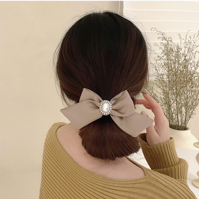 Dây Cột Tóc Cao Su Co Giãn Đính Hạt Ngọc Trai Phong Cách Vintage