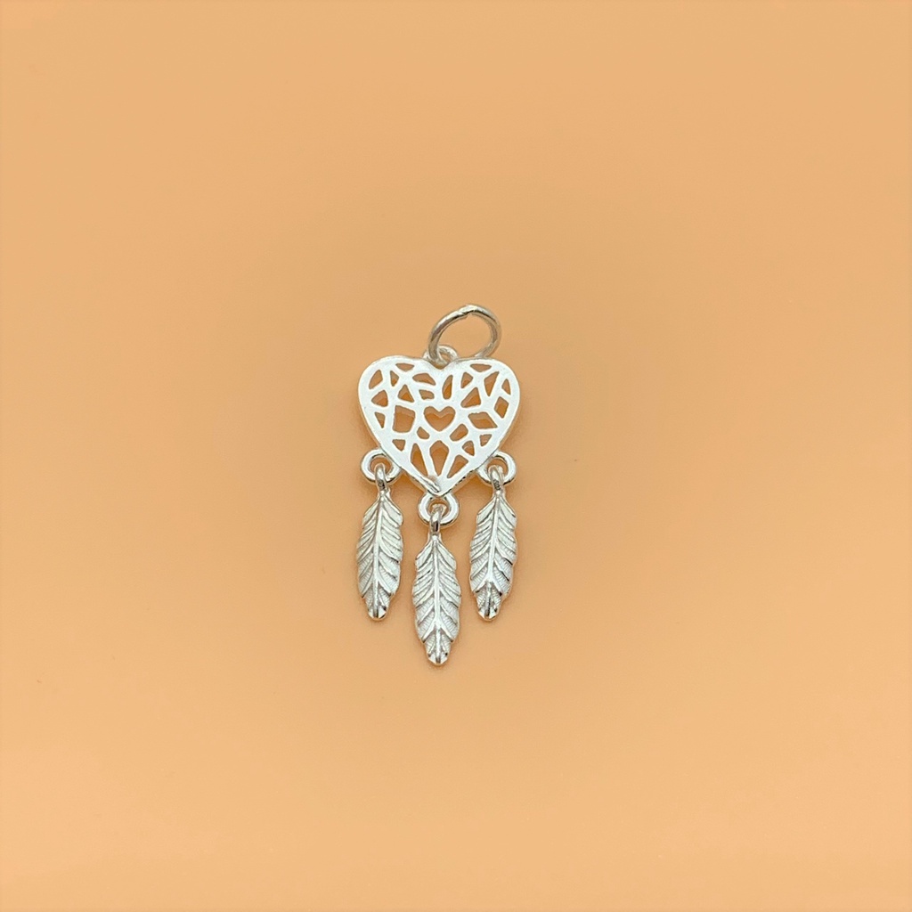 Charm dream catcher lưới giấc mơ hình trái tim mẫu mới siêu bền - Charm bạc 925 - Mã CA123 CB318