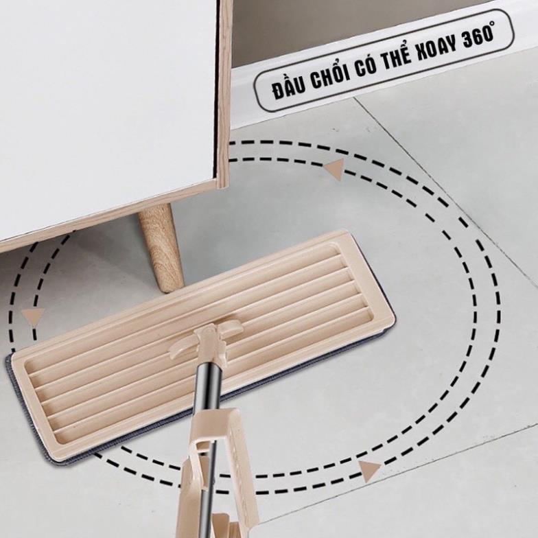 Cây Lau Nhà Tự Vắt Phẳng Thông Minh Spin Mop Xoay 360 Độ Dễ Dàng Sử Dụng - Tặng 2 Bông Lau - BOTTLE SPORT