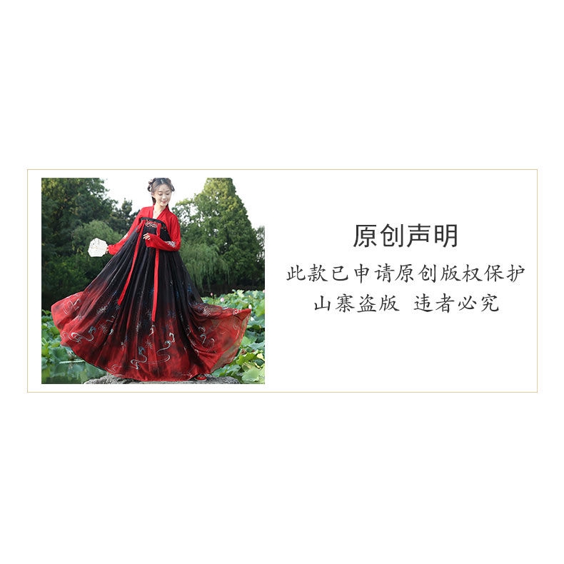 Đầm Hán Phục phong cách Trung Hoa tay áo rộng họa tiết hoa lá chính hãng dành cho nữ sinh mặc hàng ngày | BigBuy360 - bigbuy360.vn