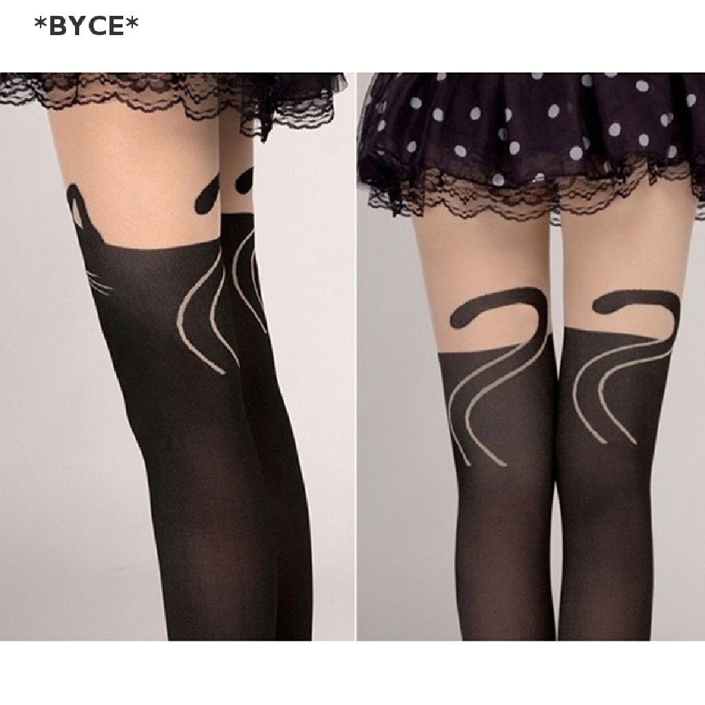 [BYCE] Vớ Dài Hình Xăm Mèo Hoạt Hình Dễ Thương Quyến Rũ Cho Nữ [Hot