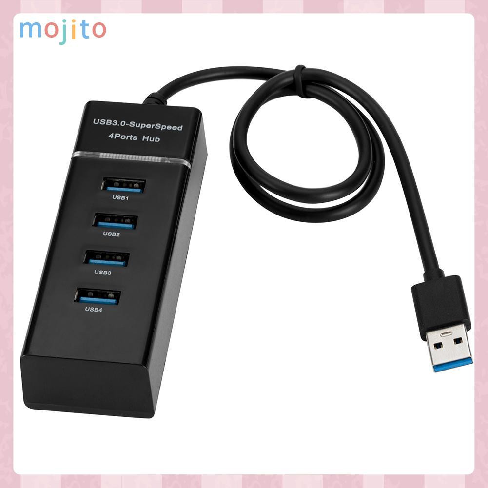 MOJITO 4 Port USB 3.0 Hub Super Speed 5Gbps Converter Cable Adapter for Laptop PC