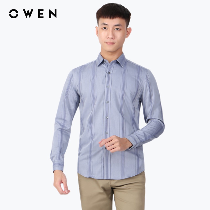 Áo sơ mi dài tay Nam Owen Bamboo Slim Fit Ghi - AS23421D