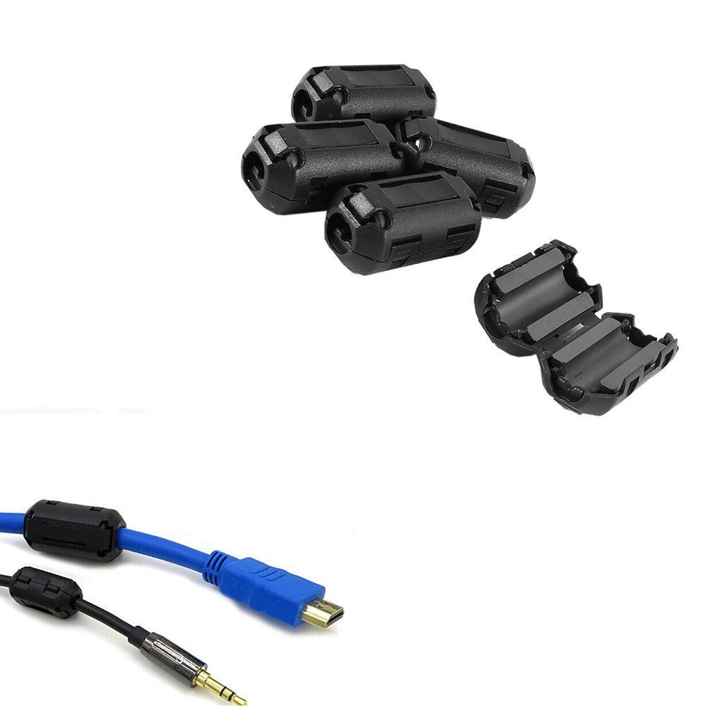 Set 5 Lõi Lọc Bằng Nhựa Màu Đen Có Thể Tháo Rời EMI RFI 25 (L) X10 (W) Mm