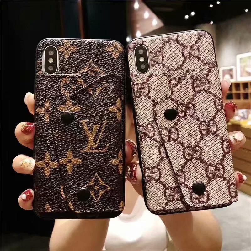 Bao Da Điện Thoại Chống Sốc Dạng Ví Có Ngăn Đựng Thẻ Họa Tiết Lv Phong Cách Âu Mỹ Cho iPhone 6 S 7 8 Plus X S max XR