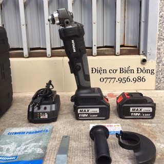 Máy Máy Mài Góc 🌈 FREESHIP🌈 Máy Máy Mài Góc - Máy Cắt Dùng Pin HITACHI 118V - KHÔNG CHỔI THAN