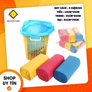 Bao rác 3 cuộn màu đủ size Tiểu Trung Đại 3 CUỘN/1 GÓI/1KG Túi rác 3 cuộn màu