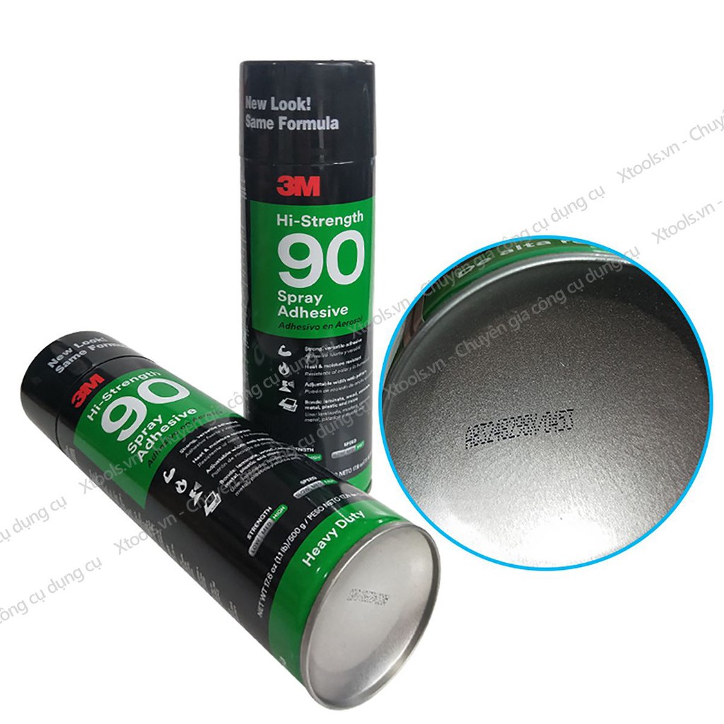 Keo dán đa năng siêu dính dạng xịt 3M Hi-Strength 90 560ml, keo xịt siêu nhiều dán tường giấy decal xốp mút siêu chắc