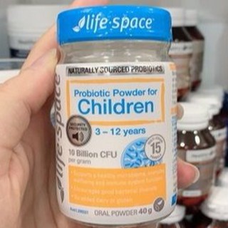 Men vi sinh úc life space probiotic powder children cho trẻ từ 3 -12 tuổi lọ 40g
