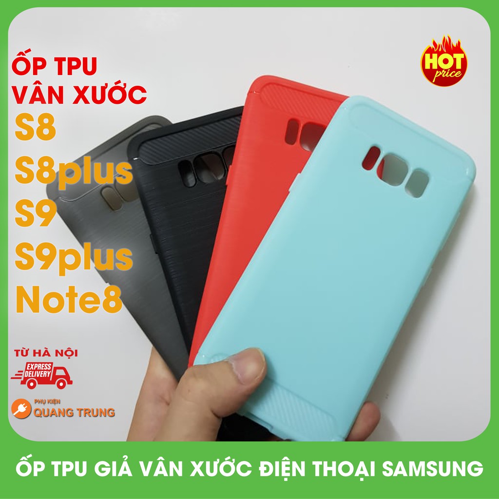 Ốp Tpu giả vân xước kim loại dành cho galaxy S8, s8plus,s9,s9plus,note8,cầm rất sướng và chắc chắn