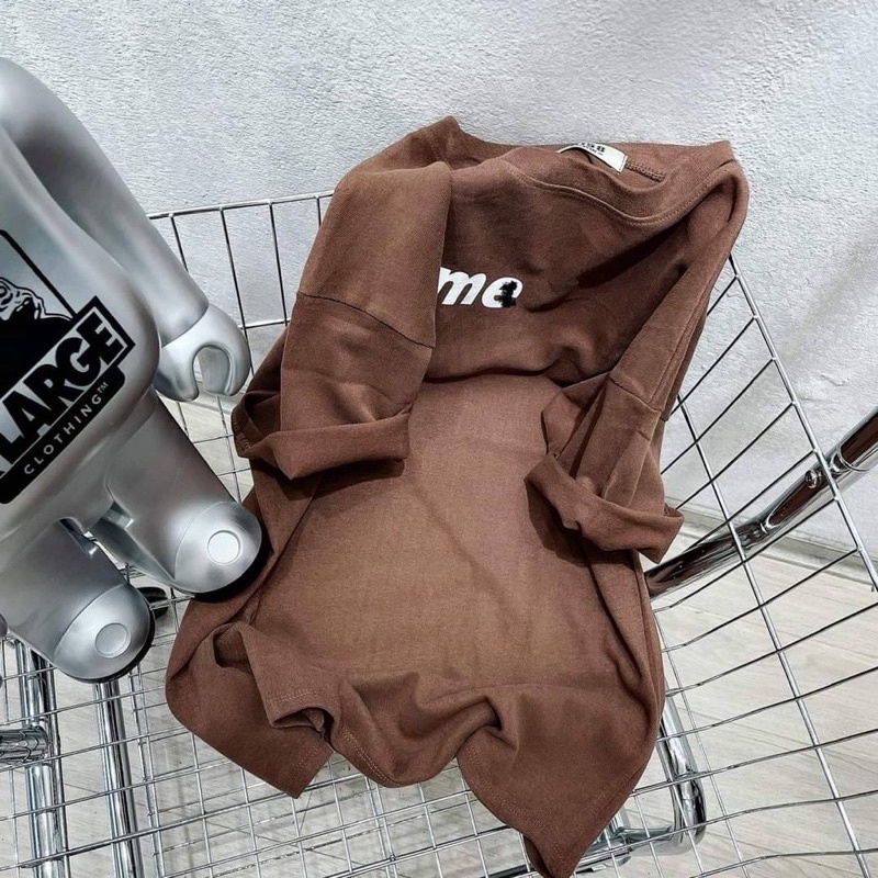 Áo thun nữ unisex tay lỡ form rộng cổ tròn in hình chữ