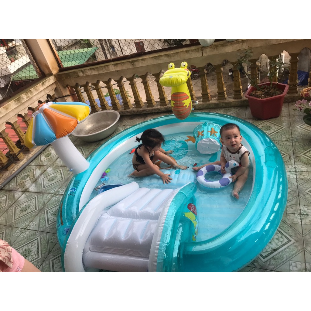 Hồ bơi cầu trượt cá sấu 57165