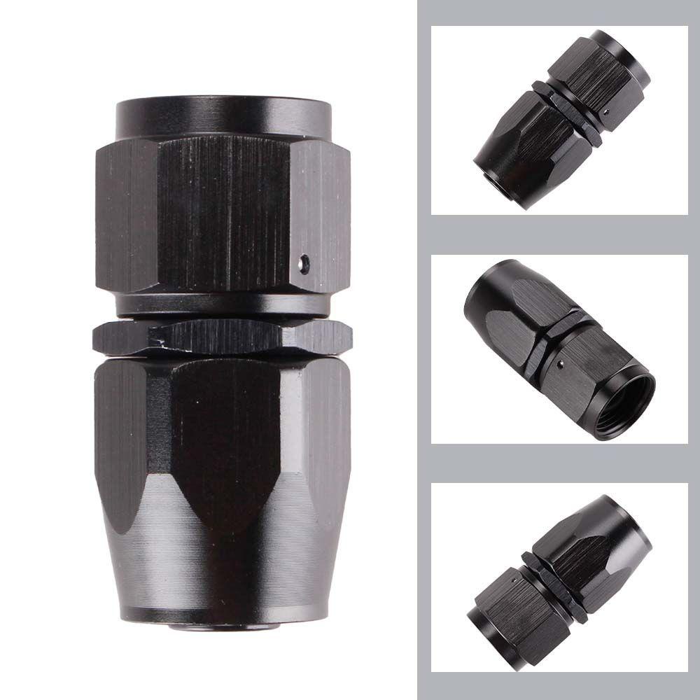 Đầu Nối Ống Dẫn Nhiên Liệu AN6 AN8 AN10 Xoay 0 Độ Bằng Nhôm Màu Đen
