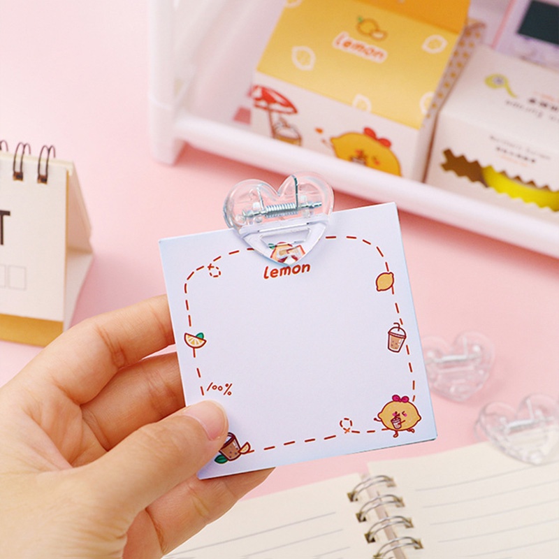 1 Kẹp Trong Suốt Hình Trái Tim Trang Trí Xinh Xắn