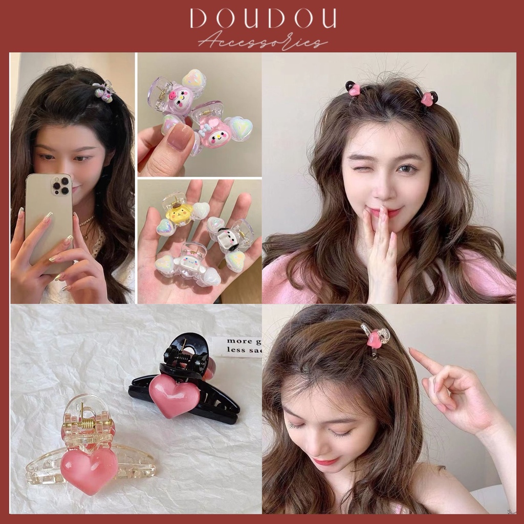 Phụ kiện kẹp tóc xinh Doudou Cặp tóc mái Kẹp càng cua Hàn Quốc size nhỏ cho nữ dễ thương thời trang hot trend ZJ033