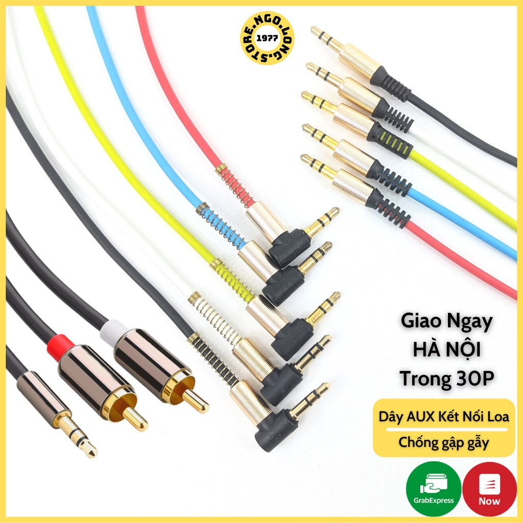Dây AUX Kết Nối Loa 2 đầu 3.5mm dây 2 đầu 3.5mm dành cho audio kết nối loa, laptop, điện thoại