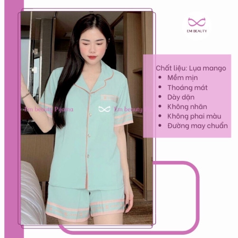 Pijama lụa EMBEAUTY đồ ngủ nữ, bộ mặc nhà FREESHIP TẶNG QUÀ_EM12