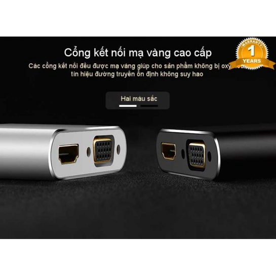 Cáp Chuyển Mini Displayport To HDMI & VGA Ugreen 20422 Màu Đen - Hàng chính hãng